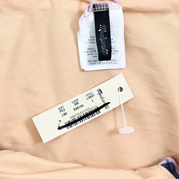 NWT Madewell Second Wave Ruffled Bikini Bottom in Plaid - Picture 6 of 9